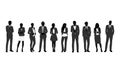 Business crowd vector black and white.