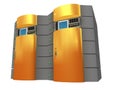 Orange 3d Server Royalty Free Stock Photo