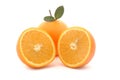 Orange with two halves Royalty Free Stock Photo