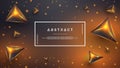 Orange abstract background with a combination of triangular shapes using a 3D style