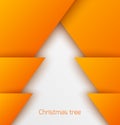 Orange abstract christmas tree paper applique Royalty Free Stock Photo