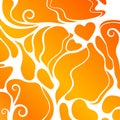 Orange abstract shape background with heart