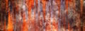 Orange abstract textured background with geometric triangular wavy lines shapes pattern and distressed burnt grunge paper texture