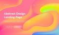 Orange Abstract Wave Landing Page Background Design. Trendy Digital Yellow Gradient Pattern Colorful Cover. Liquid Royalty Free Stock Photo