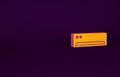 Orange Air conditioner icon isolated on purple background. Split system air conditioning. Cool and cold climate control Royalty Free Stock Photo