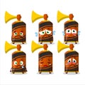 Orange air horn cartoon character with sad expression Royalty Free Stock Photo