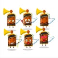 Orange air horn cartoon designs as a cute angel character Royalty Free Stock Photo