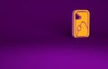 Orange Airplane window icon isolated on purple background. Aircraft porthole. Minimalism concept. 3d illustration 3D