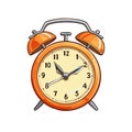 Orange Alarm Clock Showing Wake Up Time for Morning Routine Reminder Royalty Free Stock Photo