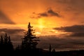 Orange Alaskan sunset Royalty Free Stock Photo
