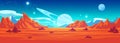 Orange alien space planet game cartoon background Royalty Free Stock Photo