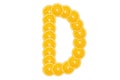 Orange alphabet - letter D