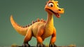 Orange Animated Dinosaur: Highly Textured Cartoonish Character Design