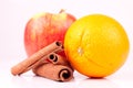 Orange,apple and cinnamon Royalty Free Stock Photo