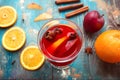 Orange, apple, cinnamon, anise, wine mulled wine Royalty Free Stock Photo