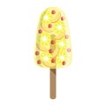 Orange, Apple And Cranberry Fruit Ice-Cream Bar On A Stick