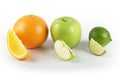 Orange Apple Lime fruits Royalty Free Stock Photo