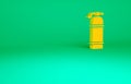 Orange Aqualung icon isolated on green background. Oxygen tank for diver. Diving equipment. Extreme sport. Sport Royalty Free Stock Photo