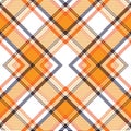 Orange Argyle Plaid Tartan textured Seamless Pattern Design Royalty Free Stock Photo