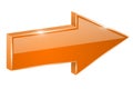 Orange arrow. Web 3d shiny icon