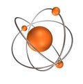 Orange atom on grey background