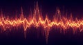 Orange audio spectrum display featuring particle details, sound wave visualization Royalty Free Stock Photo