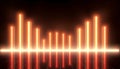 Orange audio wave equalizer, sound visualization technology, Stock Photo, Generative AI