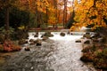 Orange autumn river Royalty Free Stock Photo