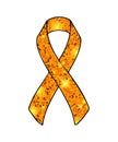 Orange Awareness Glitter ribbon