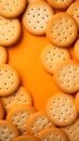 Orange backdrop enhances the appeal of delicious, tempting cookies