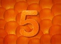 Orange background with alphabetic letters a to z and numbers 1 to 0