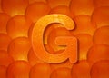 Orange background with alphabetic letters a to z and numbers 1 to 0