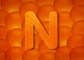 Orange background with alphabetic letters a to z and numbers 1 to 0