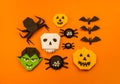 Orange origami background collection of Halloween