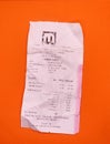 Receipts for grocery purchases. Royalty Free Stock Photo