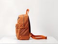 orange backpack, bag, back pack