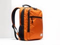 orange backpack, bag, back pack