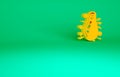 Orange Bacteria icon isolated on green background. Bacteria and germs, microorganism disease causing, cell cancer