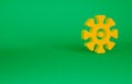 Orange Bacteria icon isolated on green background. Bacteria and germs, microorganism disease causing, cell cancer