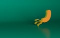 Orange Bacteria icon isolated on green background. Bacteria and germs, microorganism disease causing, cell cancer