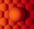 Orange ball on honeycombs