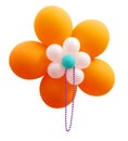 Orange Balloon Flower with Beads Royalty Free Stock Photo