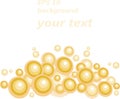 Orange balls below, on a white background, design element, place for text