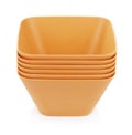 Orange Bamboo Bowls Set Royalty Free Stock Photo