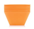 Orange Bamboo Bowls Set Royalty Free Stock Photo