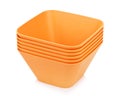 Orange Bamboo Bowls Set Royalty Free Stock Photo