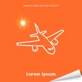 Orange banner with airplane icon