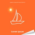 Orange banner with sailboat icon