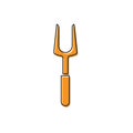 Orange Barbecue fork icon isolated on white background. BBQ fork sign. Barbecue and grill tool. Vector Illustration Royalty Free Stock Photo