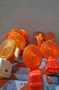 Orange Barricade Lanterns Royalty Free Stock Photo